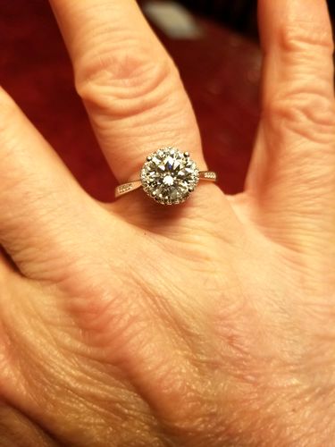 Customer photo review of Moissanite Fashion Flower Sterling Silver Wedding Ring