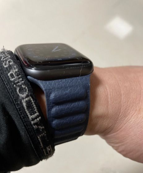 Customer photo review of Leather Link Magnetic Strap for Apple Watch