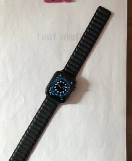 Customer photo review of Leather Link Magnetic Strap for Apple Watch