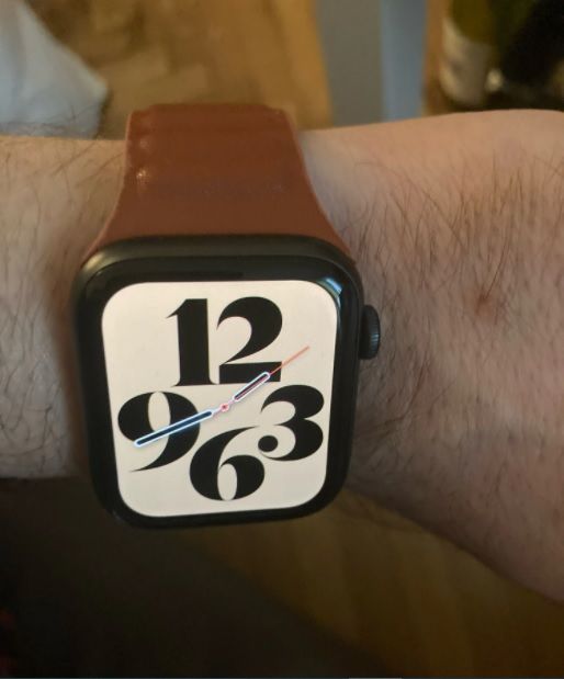 Customer photo review of Leather Link Magnetic Strap for Apple Watch