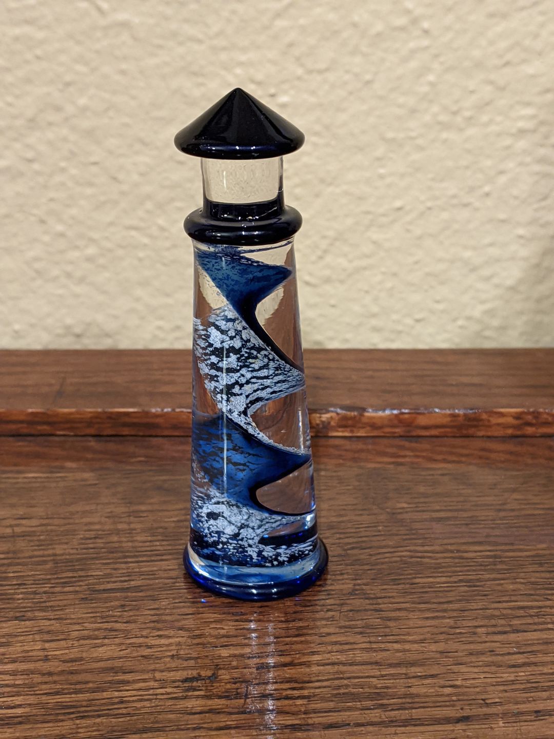 Customer photo review of Memorial Glass Lighthouse with Cremation Ashes