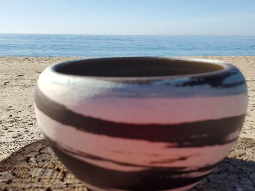 Customer photo review of Ceramic Candle Multi Color, Brown, Tan & Blue