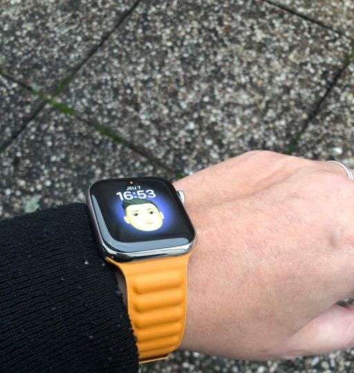 Customer photo review of Leather Link Magnetic Strap for Apple Watch