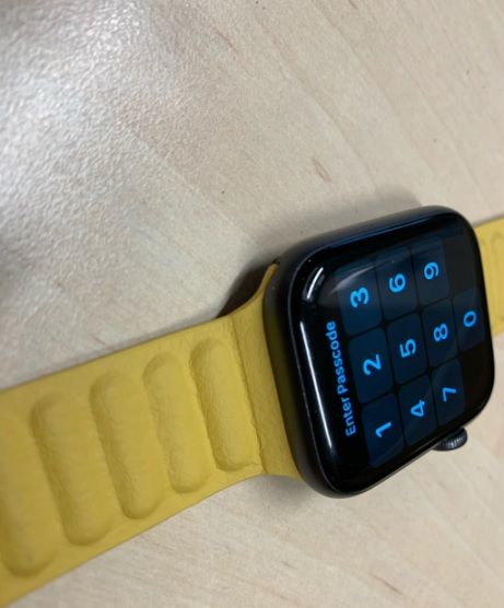 Customer photo review of Leather Link Magnetic Strap for Apple Watch
