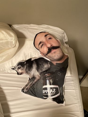 Customer photo review of Create A Custom Face Pillow