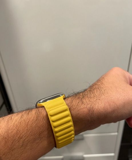 Customer photo review of Leather Link Magnetic Strap for Apple Watch