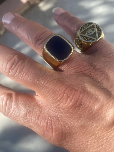 Customer photo review of ONYX RING SILVER AND GOLD