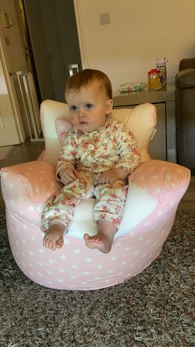 Customer photo review of Personalised Pink Star Bean Bag Chair