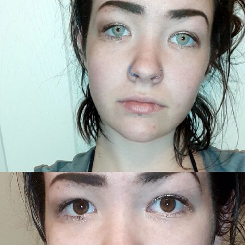 Customer photo review of [US Warehouse] New York Gosh Grey Prescription Contact Lenses