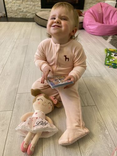 Customer photo review of Personalized Leyadoll Doll Backpack (Strawberry) - 2 Skin Tones