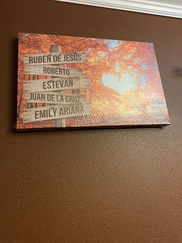 Customer photo review of Love Autumn V2 Color Personalized Names Premium Canvas