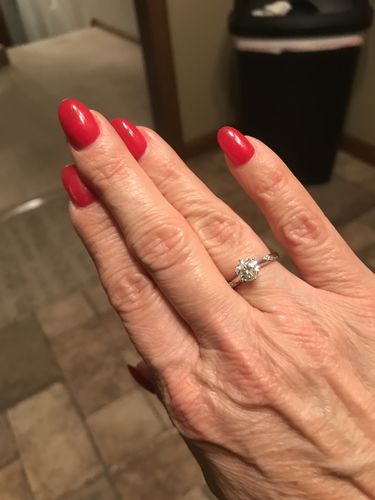 Customer photo review of Moissanite Series Fashion Six Prong Sterling Silver Ring