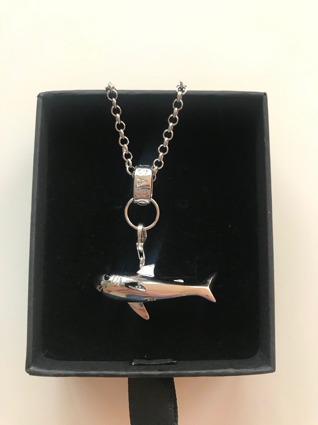Customer photo review of 925 Sterling Silver Necklace: Shark Unisex
