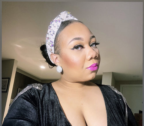 Customer photo review of IVORY PASTEL MIXED CRYSTAL HEADBAND