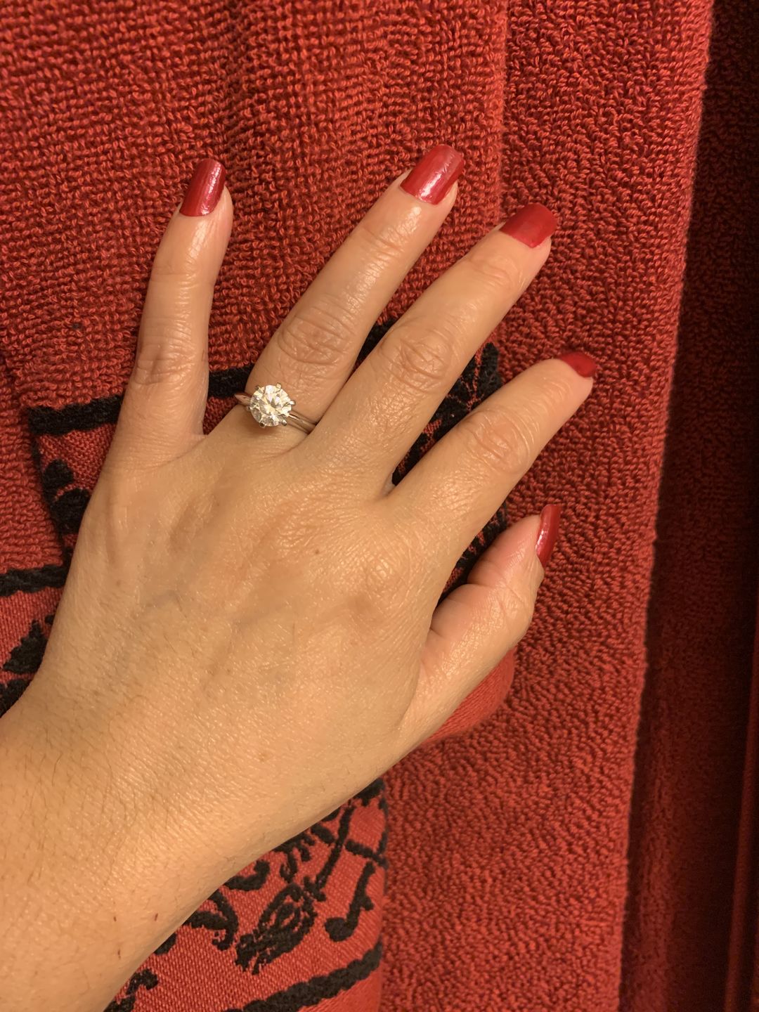 Customer photo review of Six Prong Solitaire CVD Diamond Ring
