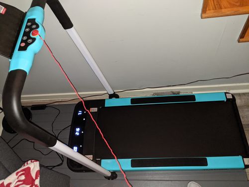 Customer photo review of Murtisol 2 in 1 Folding Treadmill, 1.5HP Under Desk Electric Treadmill, Portable Walking Machine for Home, Office & Gym