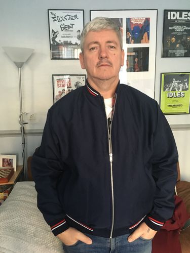 jacket with tartan lining