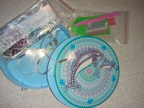 Customer photo review of Diamond Painting LED Leuchte Delfine