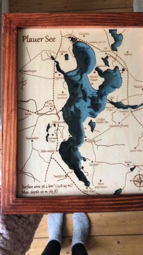 Customer photo review of CUSTOM 3D WOODEN LAKE MAP