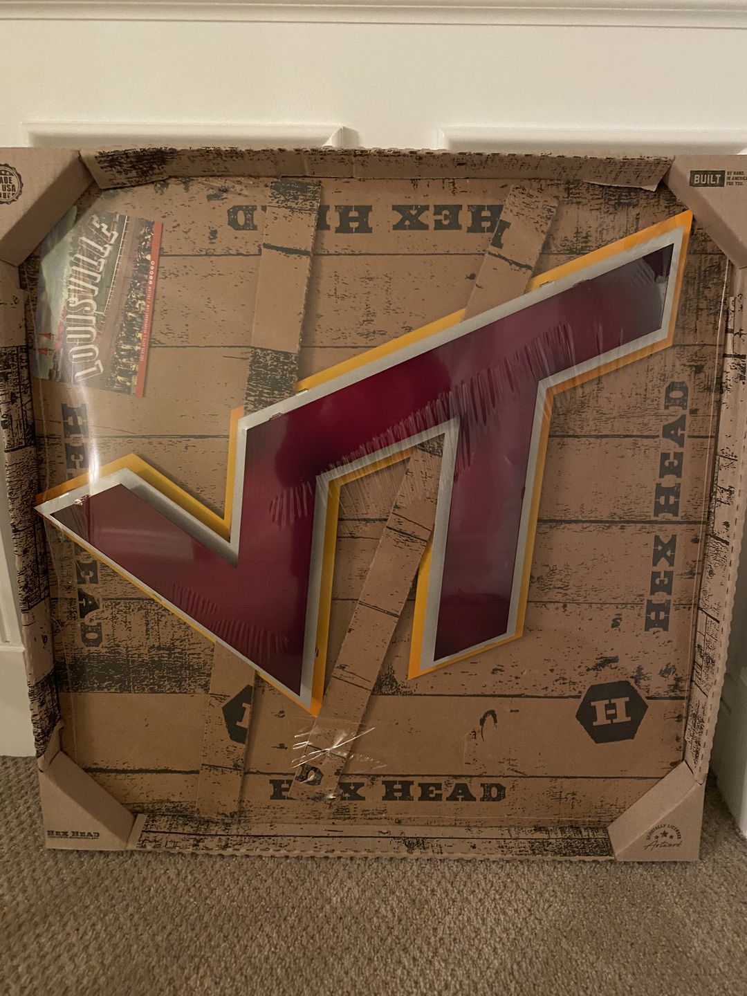 Customer photo review of Virginia Tech 3 Layer "VT" 3D Vintage Metal Art 25.5" x 12"