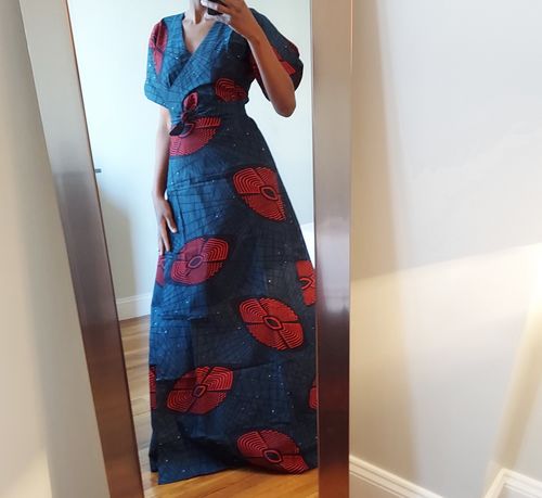 Customer photo review of African Ankara  Farai Wrap Dress