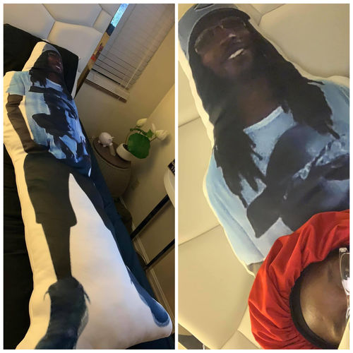 Customer photo review of Create A Custom Human Size Pillow