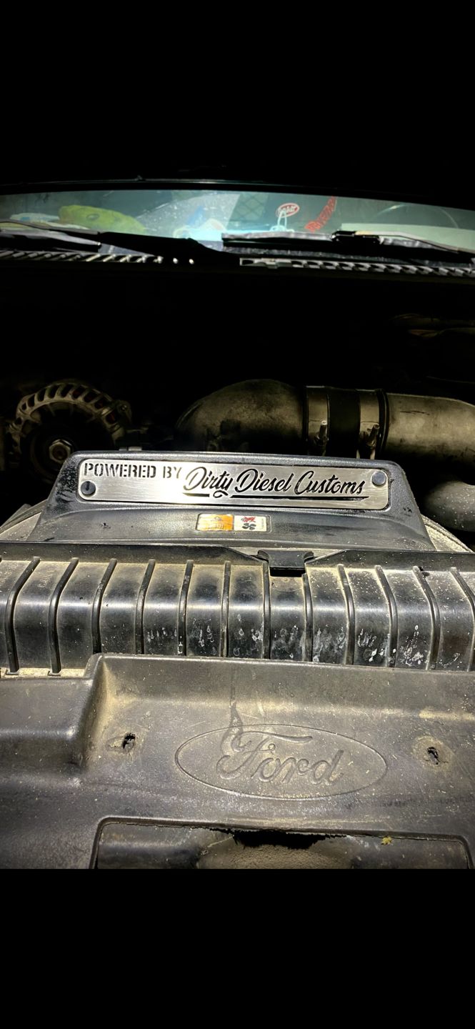 Customer photo review of Universal Powered By Dirty Engine Placard