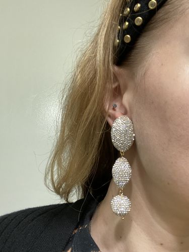 Customer photo review of CRYSTAL BUBBLE DROP EARRINGS