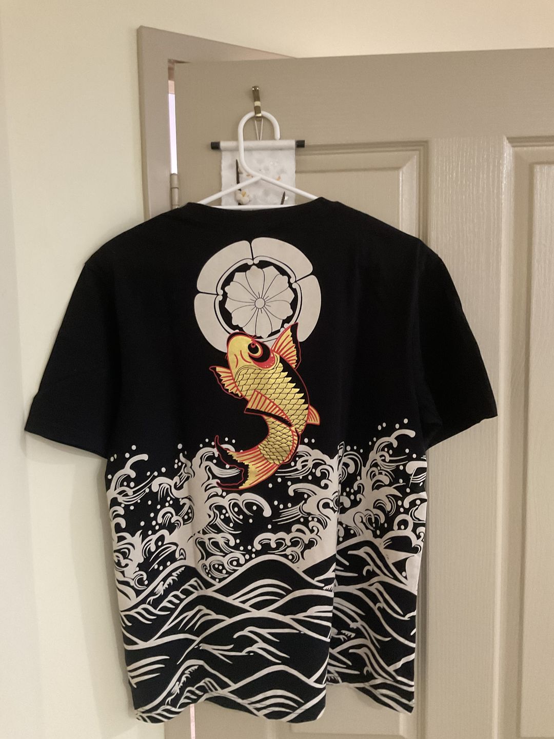 Customer photo review of The Golden Koi Painted T-shirt