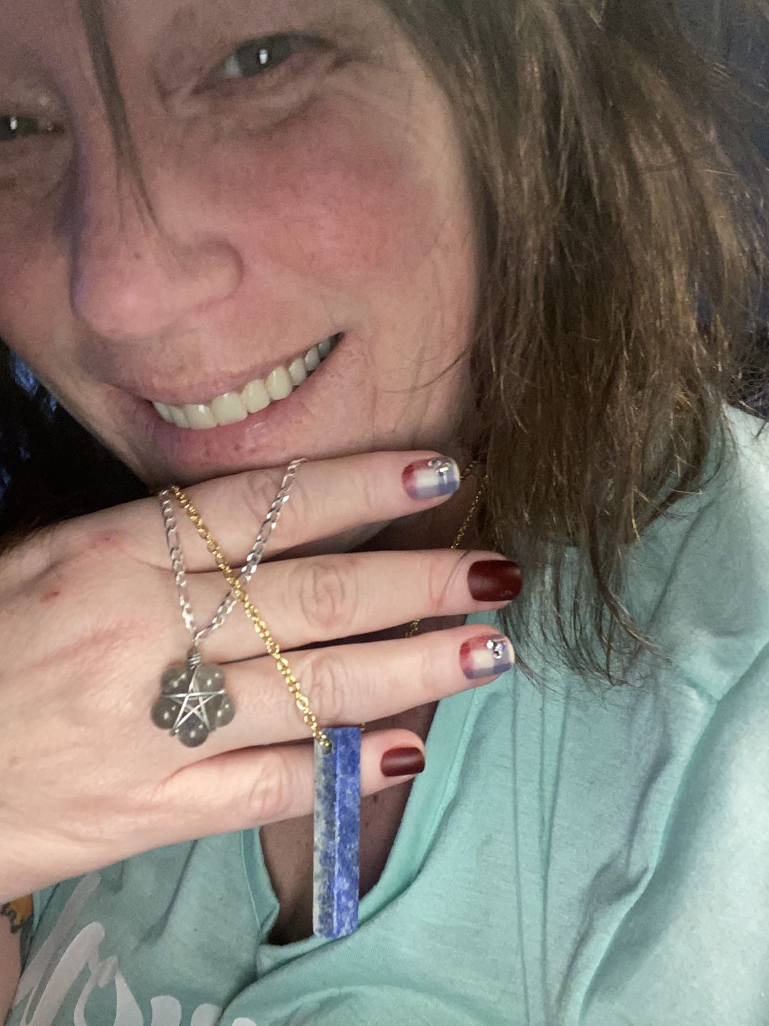 Customer photo review of Crystal Pentagram Necklace – Your Shield in Unsteady Times