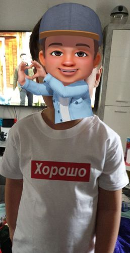 Customer photo review of Horosho Kinder T-Shirt weiß by SAEBIS®