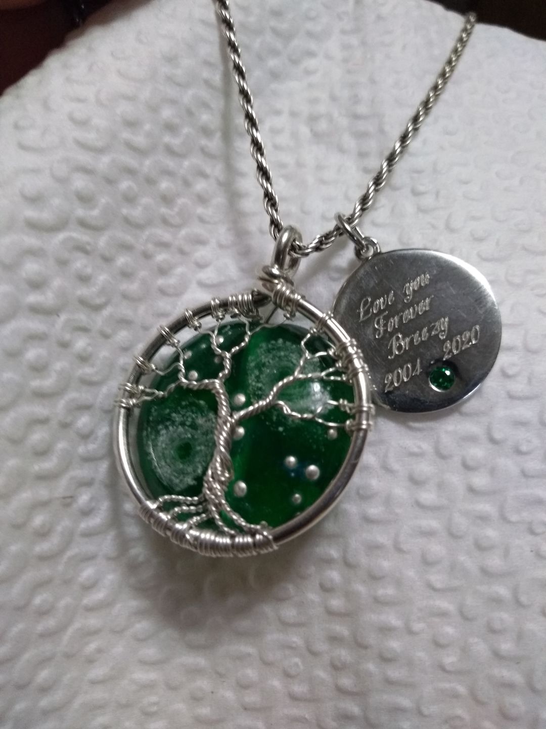 Customer photo review of Starry Galaxy Tree of Life Pendant with Cremains