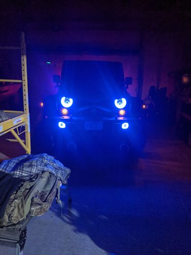 Customer photo review of RGB Halo Headlights for 97-18 Jeep Wrangler TJ/ JK (DOT Approved)