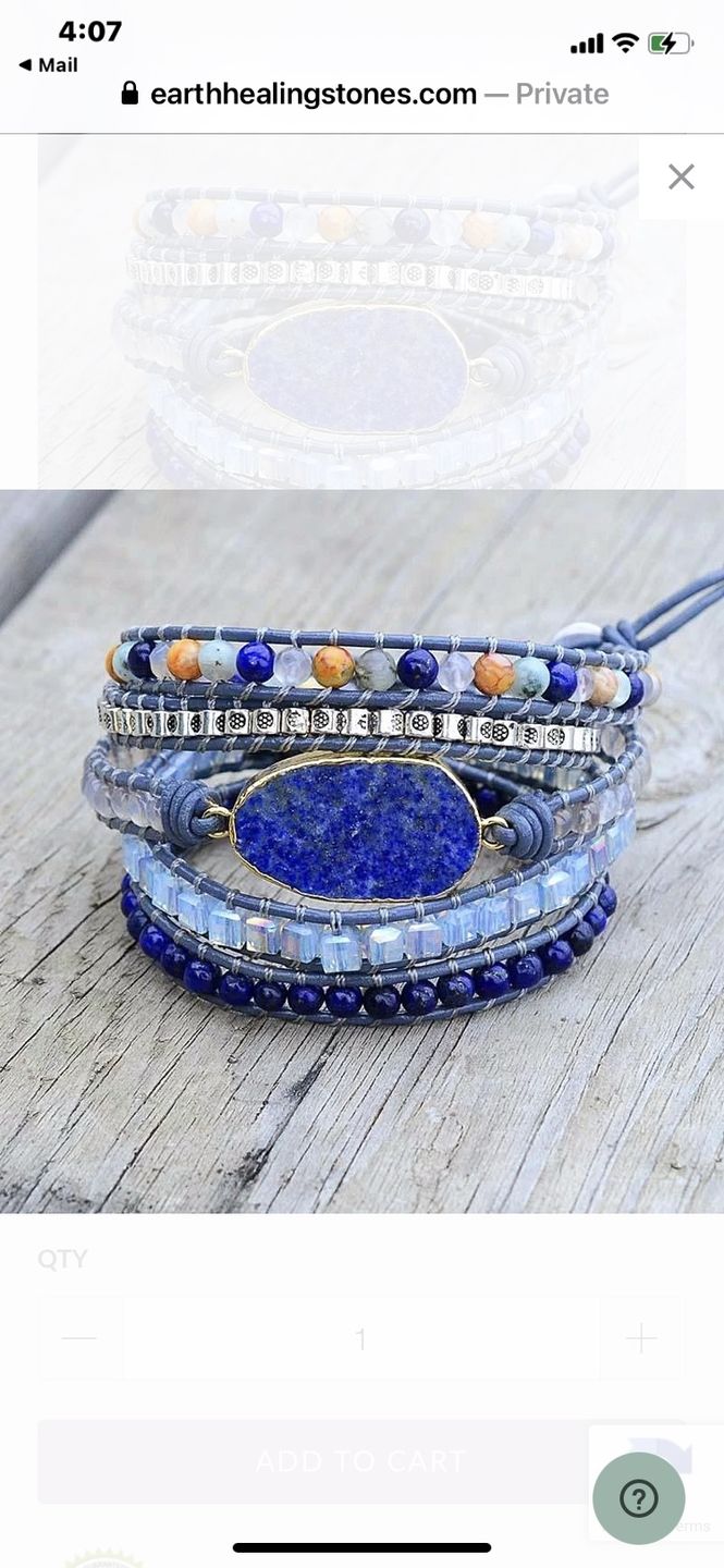 Customer photo review of Peace Within Lapis Lazuli Wrap Bracelet