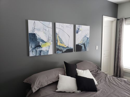 Customer photo review of 'Gray Marble' Framed Canvas Set of 3 (25" x 19")