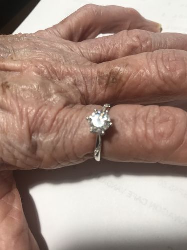 Customer photo review of Moissanite Series Fashion Six Prong Sterling Silver Ring