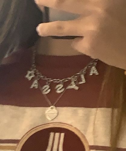 Customer photo review of Custom Name Rhinestone Letters Choker Necklace