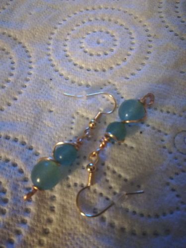 Customer photo review of BOUCLES DUO AVENTURINE plaqué or