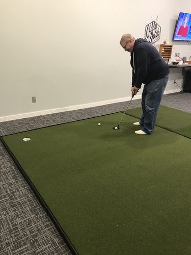 Customer photo review of Fiberbuilt 10'x12' Center-Hitting Combo Golf Mat