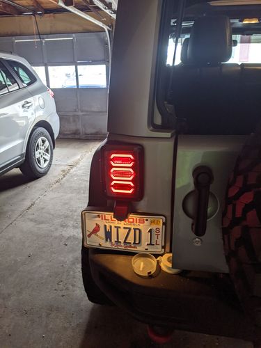 Customer photo review of Smoked Avenger LED Tail Lights for 07-18 Jeep Wrangler JK/ JKU