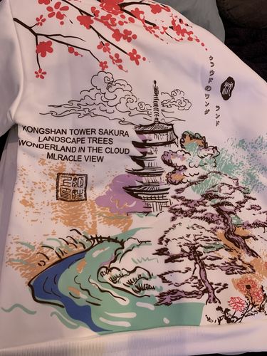 Customer photo review of Harajuku Style Premium Japanese Landscape Hoodie