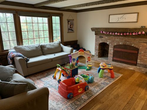 Customer photo review of Distressed Vintage Cezanne Terracotta Sky Area Rug
