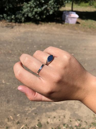Customer photo review of Flat Band in Silver or Gold