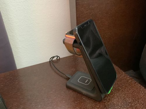 Customer photo review of Premium 3 in 1 Fast Wireless Charging Stand for iPhone, Apple Watch & AirPods