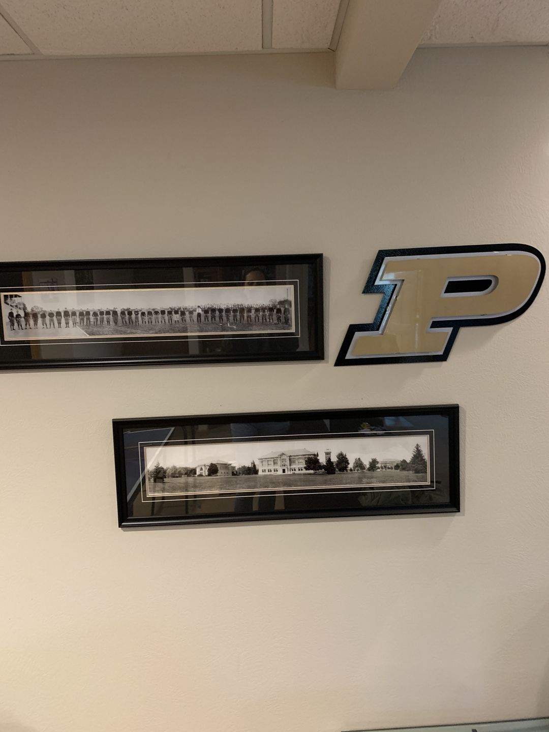 Customer photo review of Purdue University "Motion P" 3D Vintage Metal Artwork Gold on Black