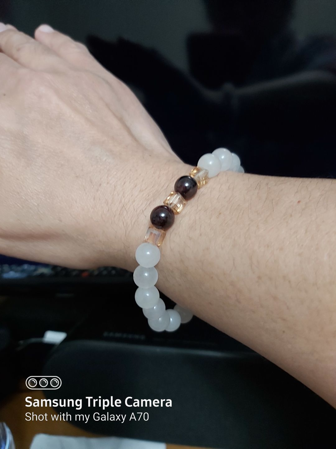 Customer photo review of Natural White Chalcedony Positivity Bracelet