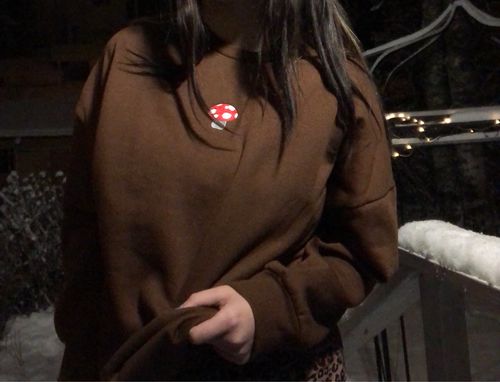 Customer photo review of Mocha Mushroom Pullover