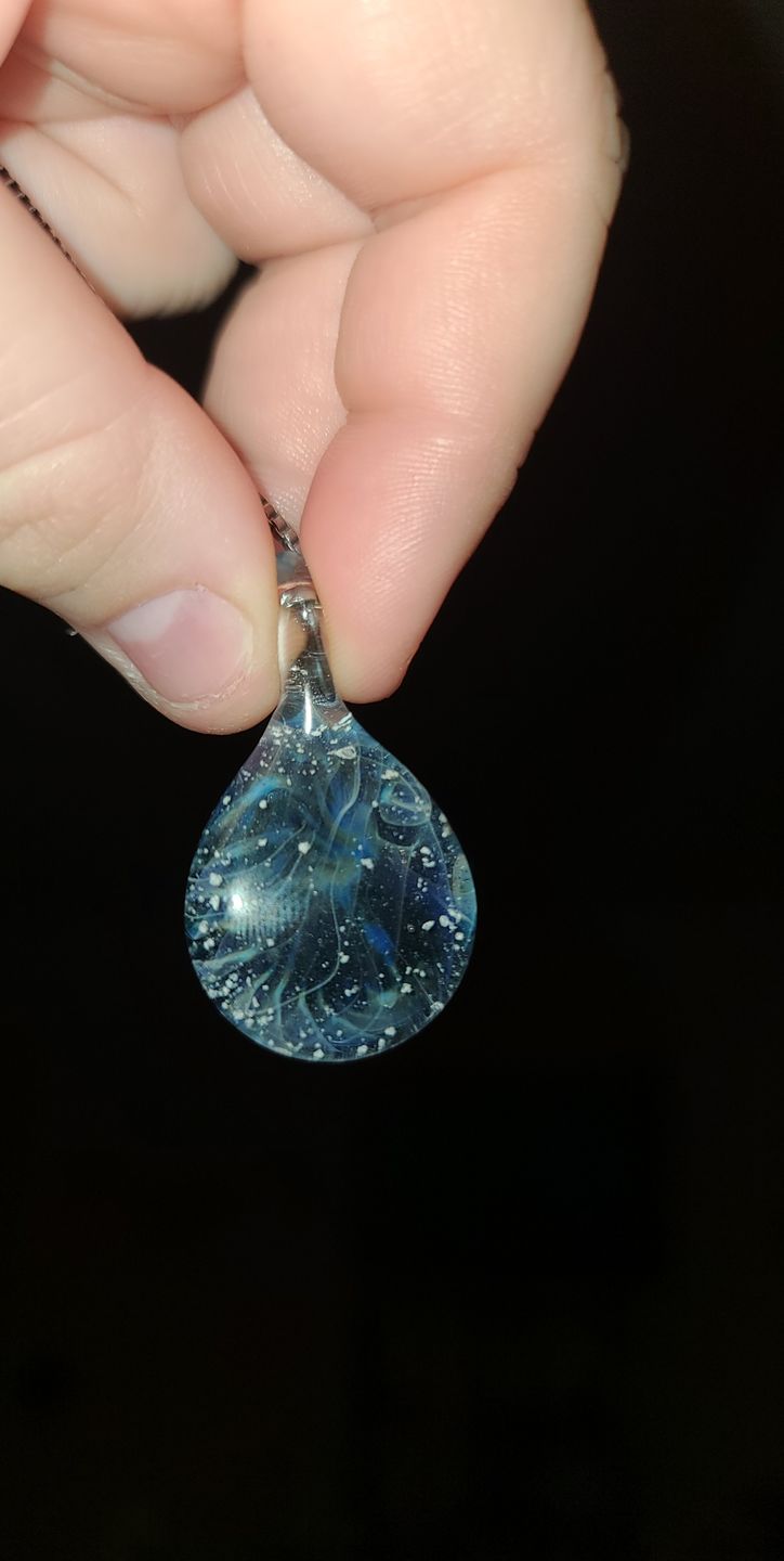 Customer photo review of Ghost Pendant with Infused Cremation Ashes