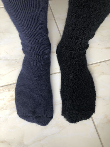Customer photo review of J.B. Field's Icelandic "30 Below Classic" Merino Wool Thermal Socks (Assorted 3PK) -- SLIGHTLY IMPERFECT