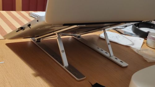 Customer photo review of Laptop Stand | Aluminium, Portable & Foldable